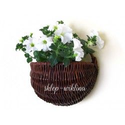Sklep-wiklinowy | Kosz na kwiaty wiszący 18 Biały 34 cm