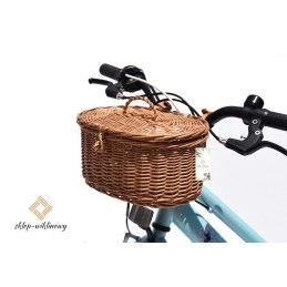 Sklep-wiklinowy | Koszyczek zamykany na rower dziecięcy Naturalny L 27cm