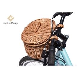 Sklep-wiklinowy | Koszyczek zamykany na rower dziecięcy Naturalny L 27cm
